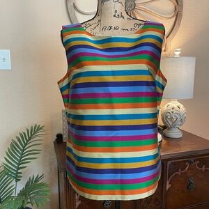 Talbots Silk Multicolor Striped Women's Sleeveless Top